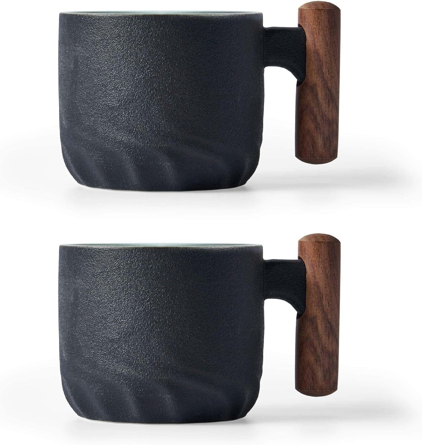 Coffee Tea Or - Ceramic Espresso Cups with Wooden Handle