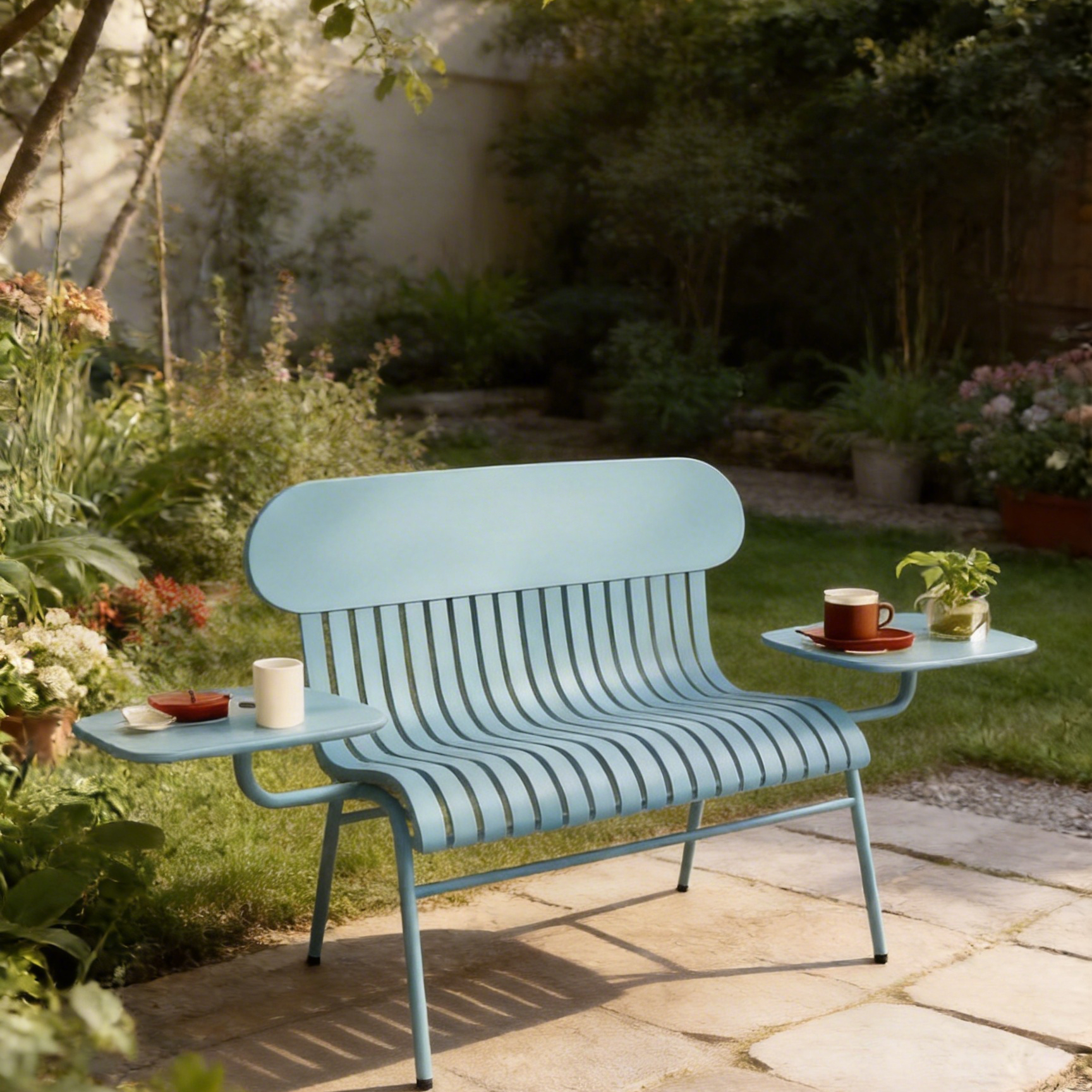 Coffee Tea Garden - HYS Outdoor Double Chair Milk Tea