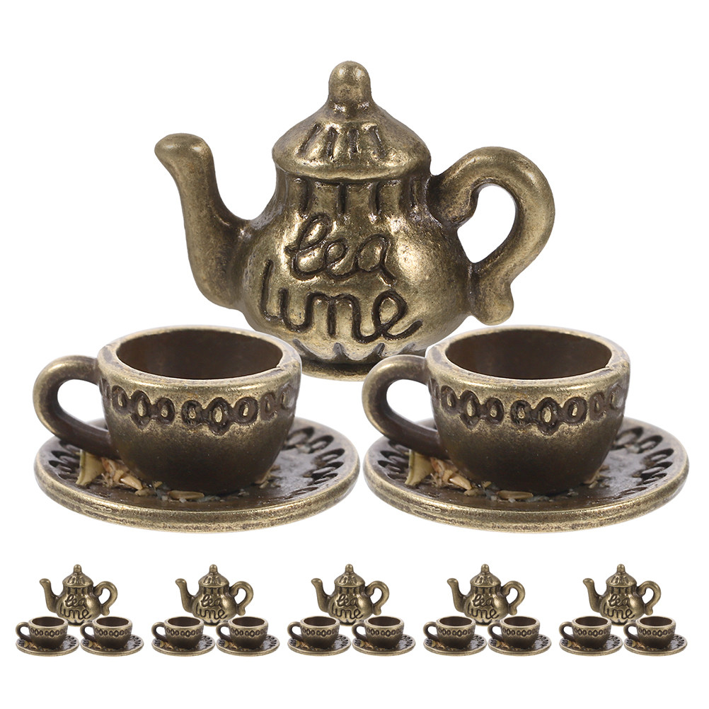 Coffee Y Tea - 6Sets Miniature Tea Set Vintage Metal