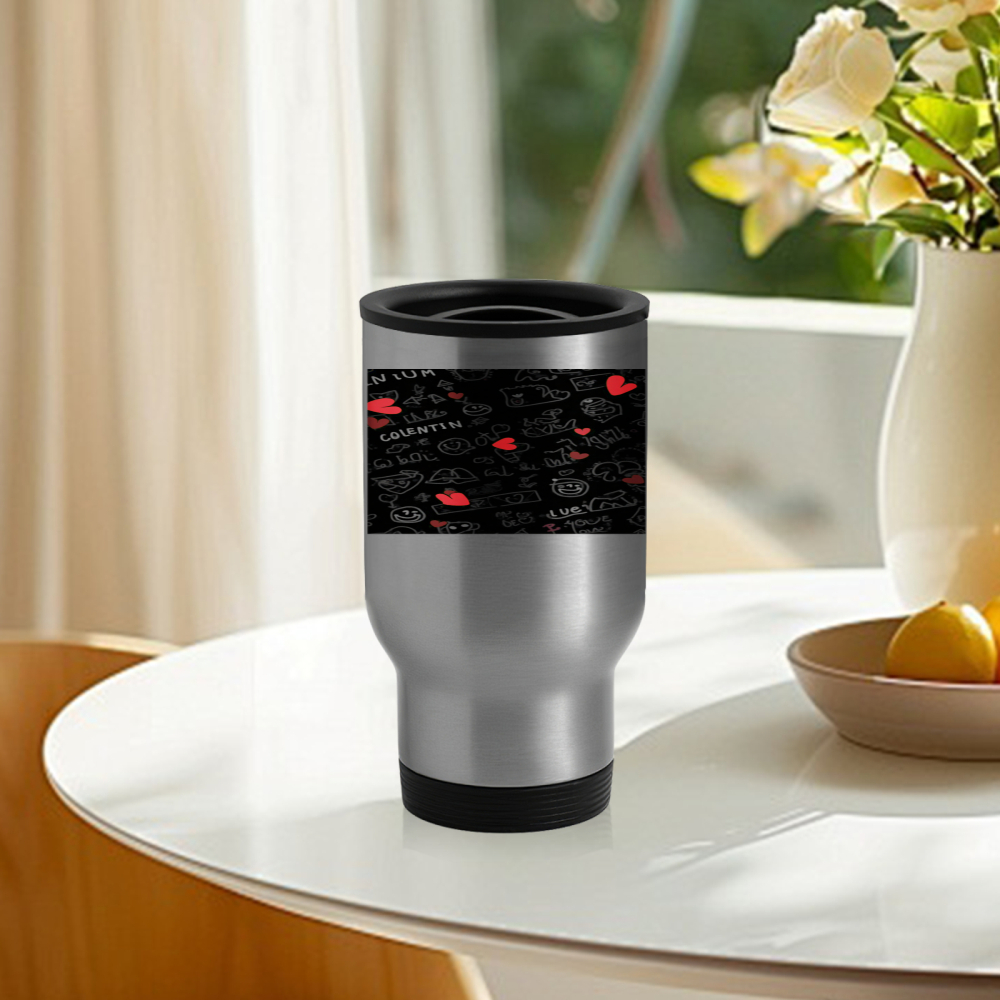 Travel Mug With Chalkboard Des - Coffee Tea Or 评论和价格