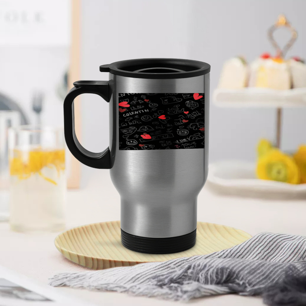 Travel Mug With Chalkboard Des - Coffee Tea Or 评论和价格