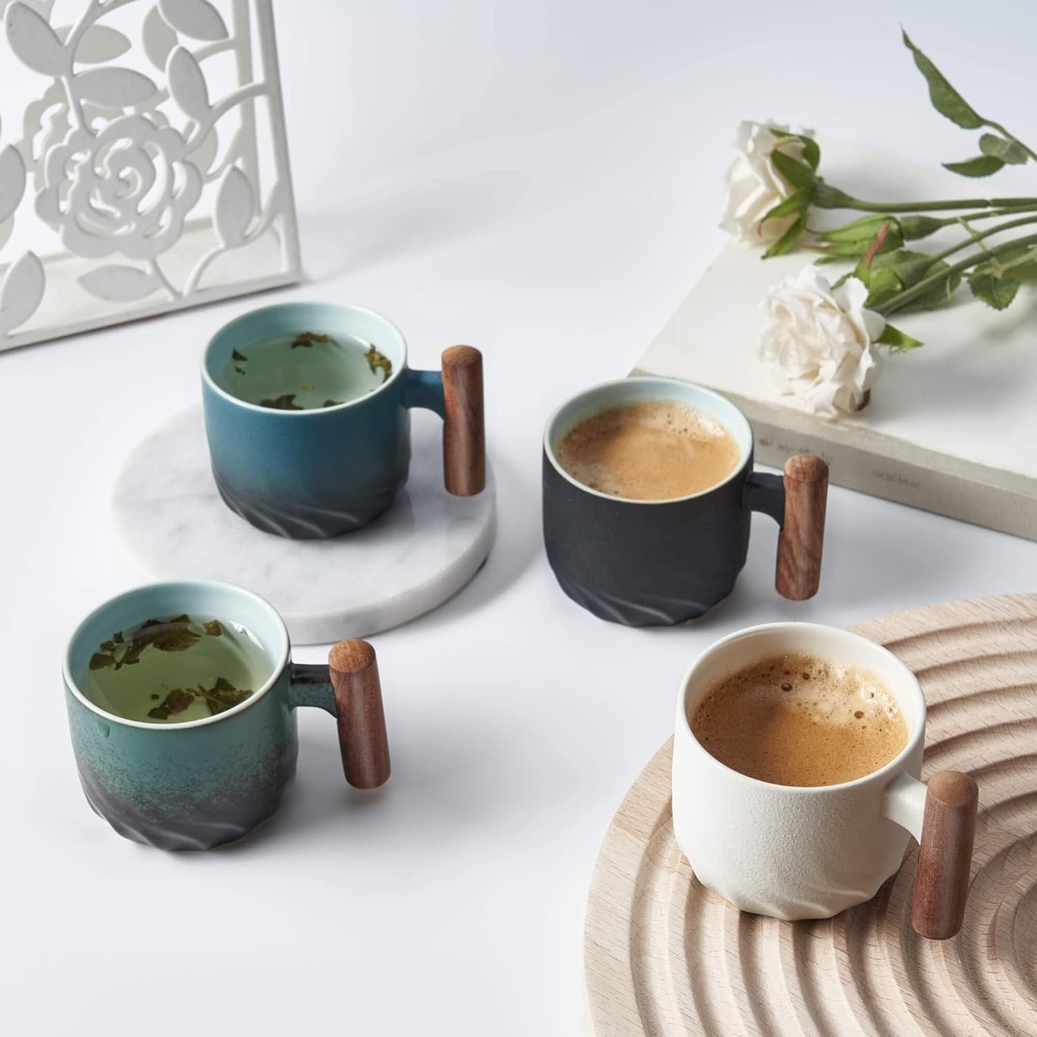 Ceramic Espresso Cups with Woo - Coffee Tea Or 评论和价格