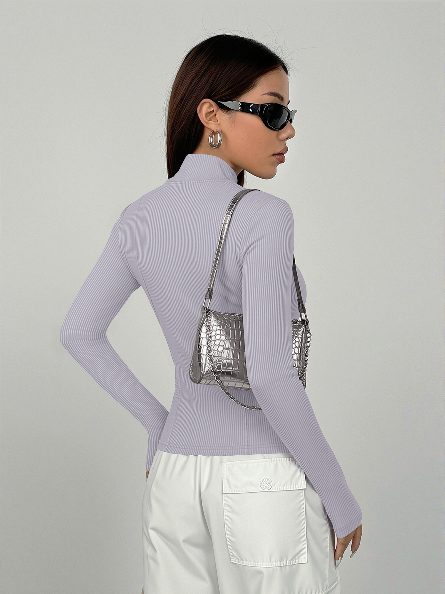 Everyday Ribbed High Neck Zip- - Coffee & Tea Collective 评论和价格