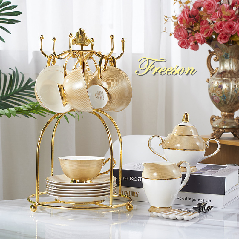 Luxury Gold Bone China Coffee  - Coffee Tea Sugar 评论和价格