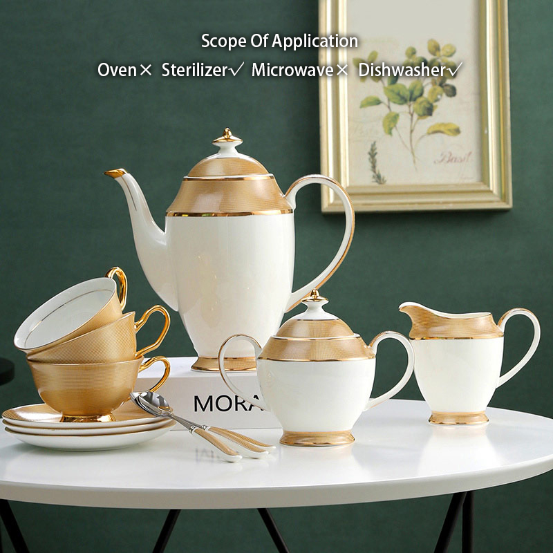 Luxury Gold Bone China Coffee  - Coffee Tea Sugar 评论和价格