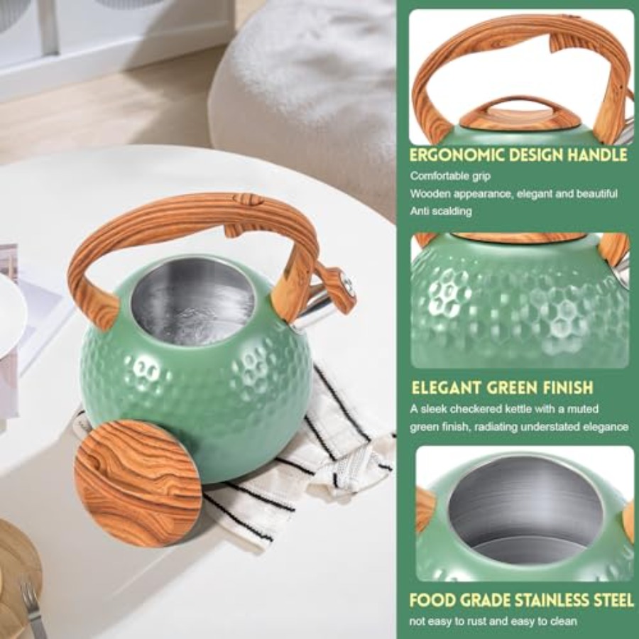 Stove Top Tea Kettle with Loud - Coffee Tea Or 评论和价格