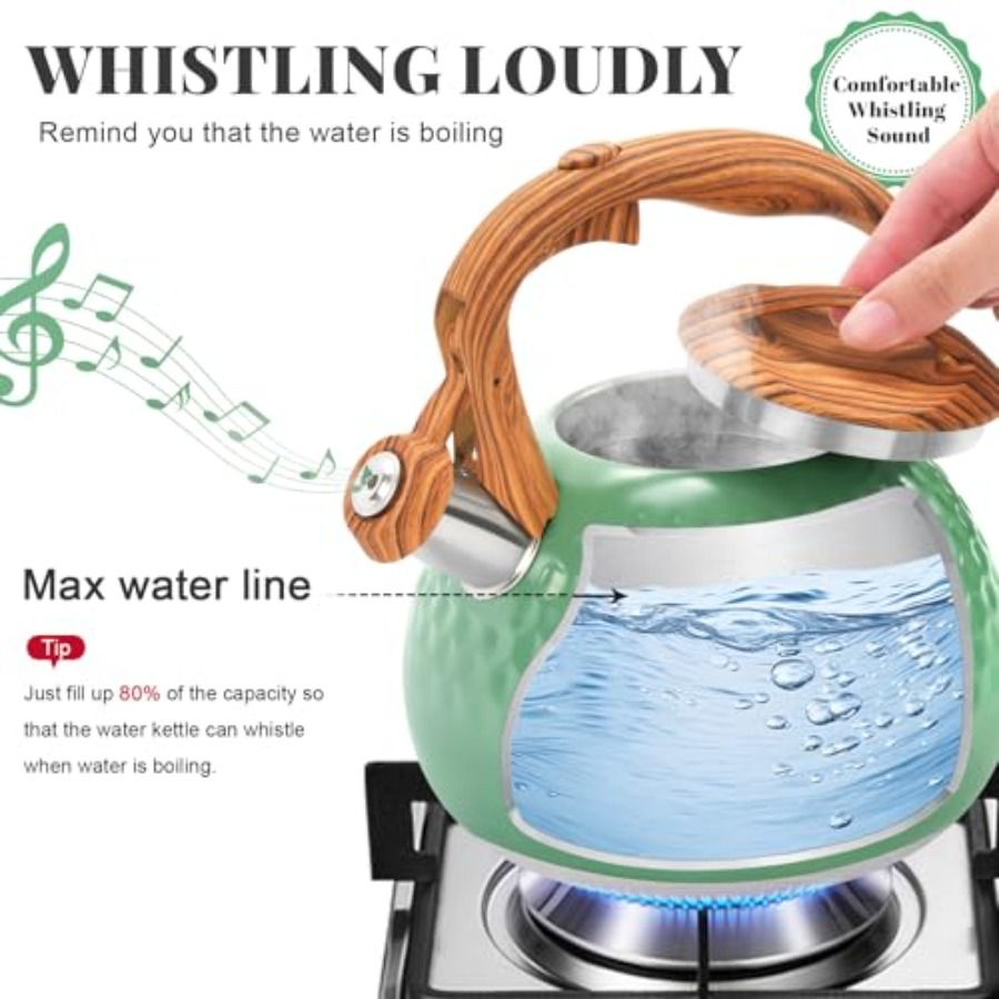 Stove Top Tea Kettle with Loud - Coffee Tea Or 评论和价格