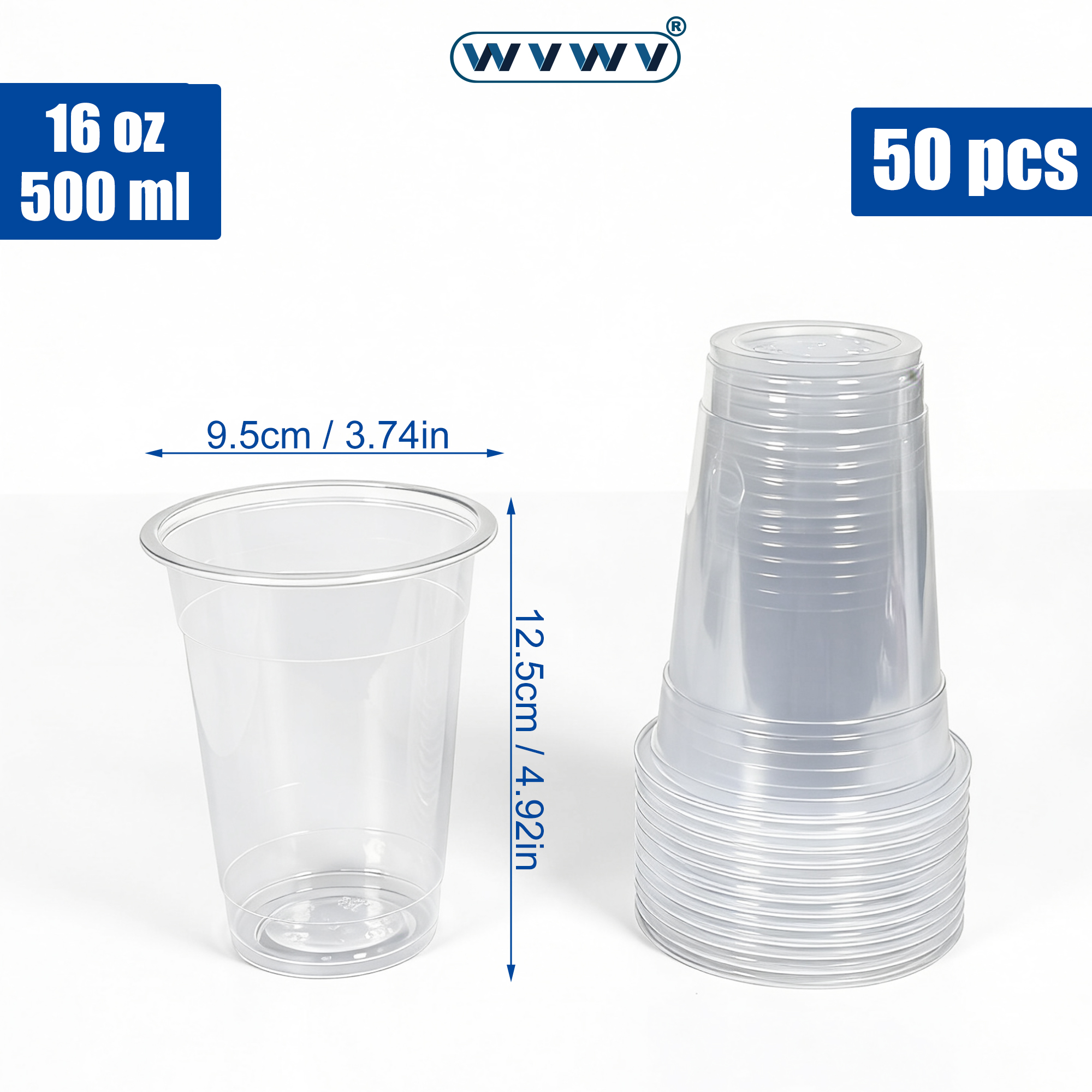 50Pcs 16Oz/500Ml Transparent M - Coffee Tea Festival 评论和价格