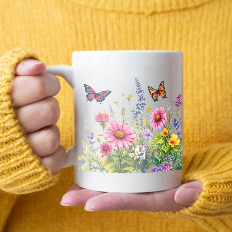 Ceramic cup white flower garde - Coffee Tea Garden 评论和价格