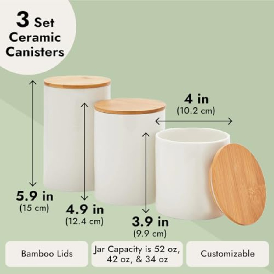 Ceramic Canisters - Coffee Can - Coffee Tea Sugar 评论和价格
