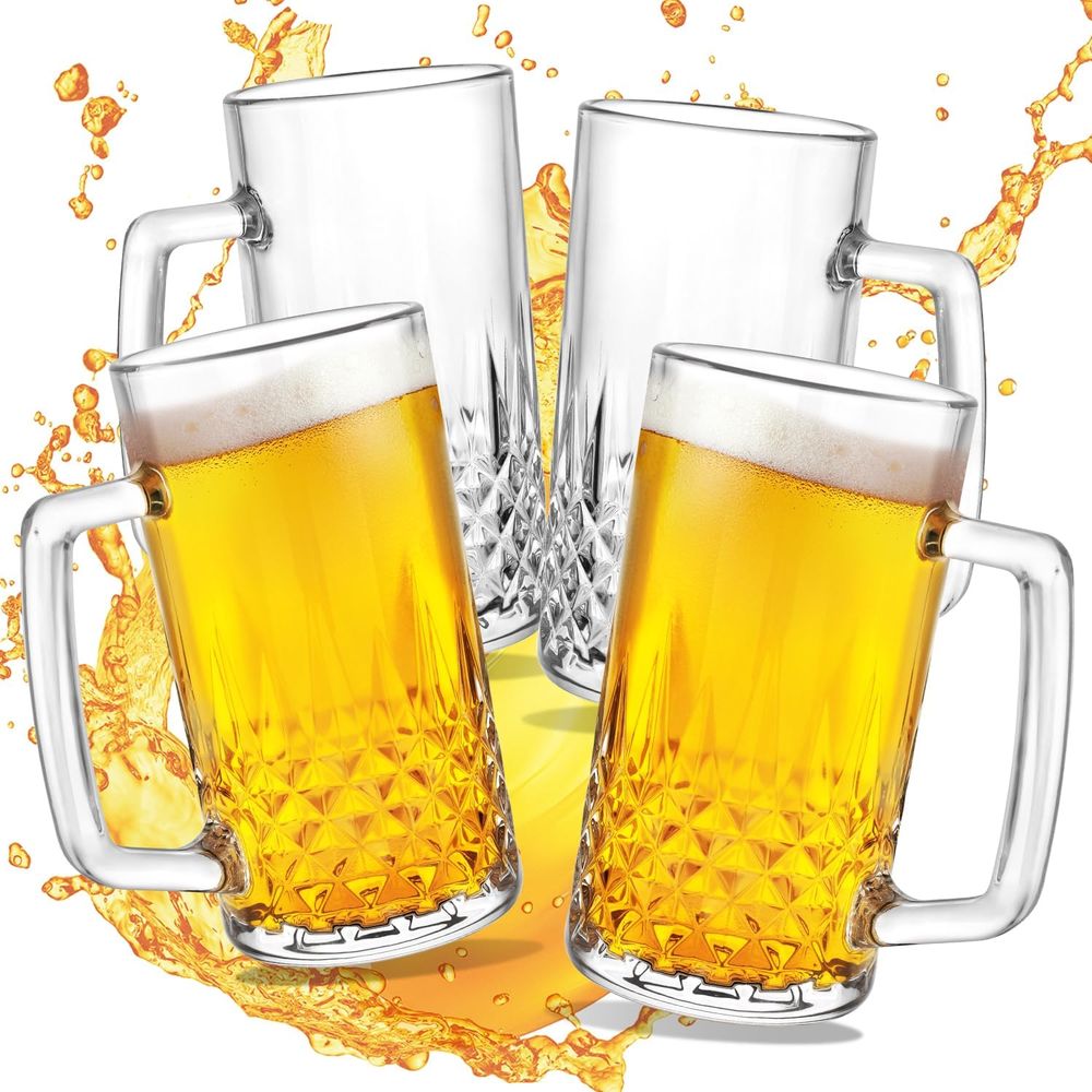 20 oz Heavy Glass Mugs Set of  - Coffee Tea Or 评论和价格