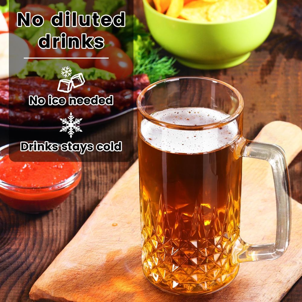 20 oz Heavy Glass Mugs Set of  - Coffee Tea Or 评论和价格