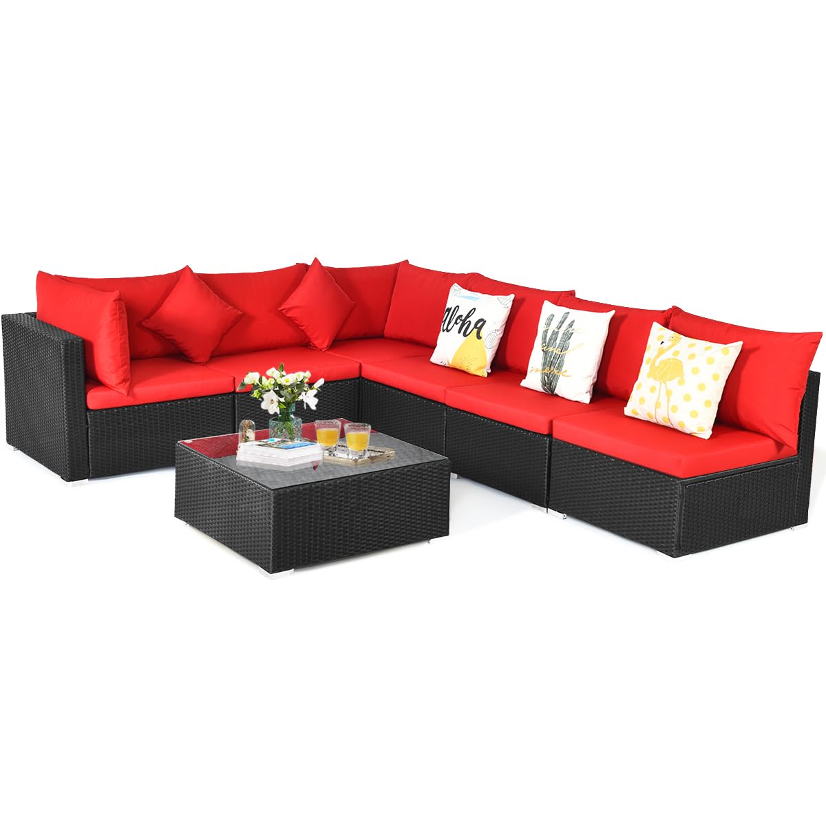 7 Pieces Patio Furniture Set,  - Coffee Tea Garden 评论和价格
