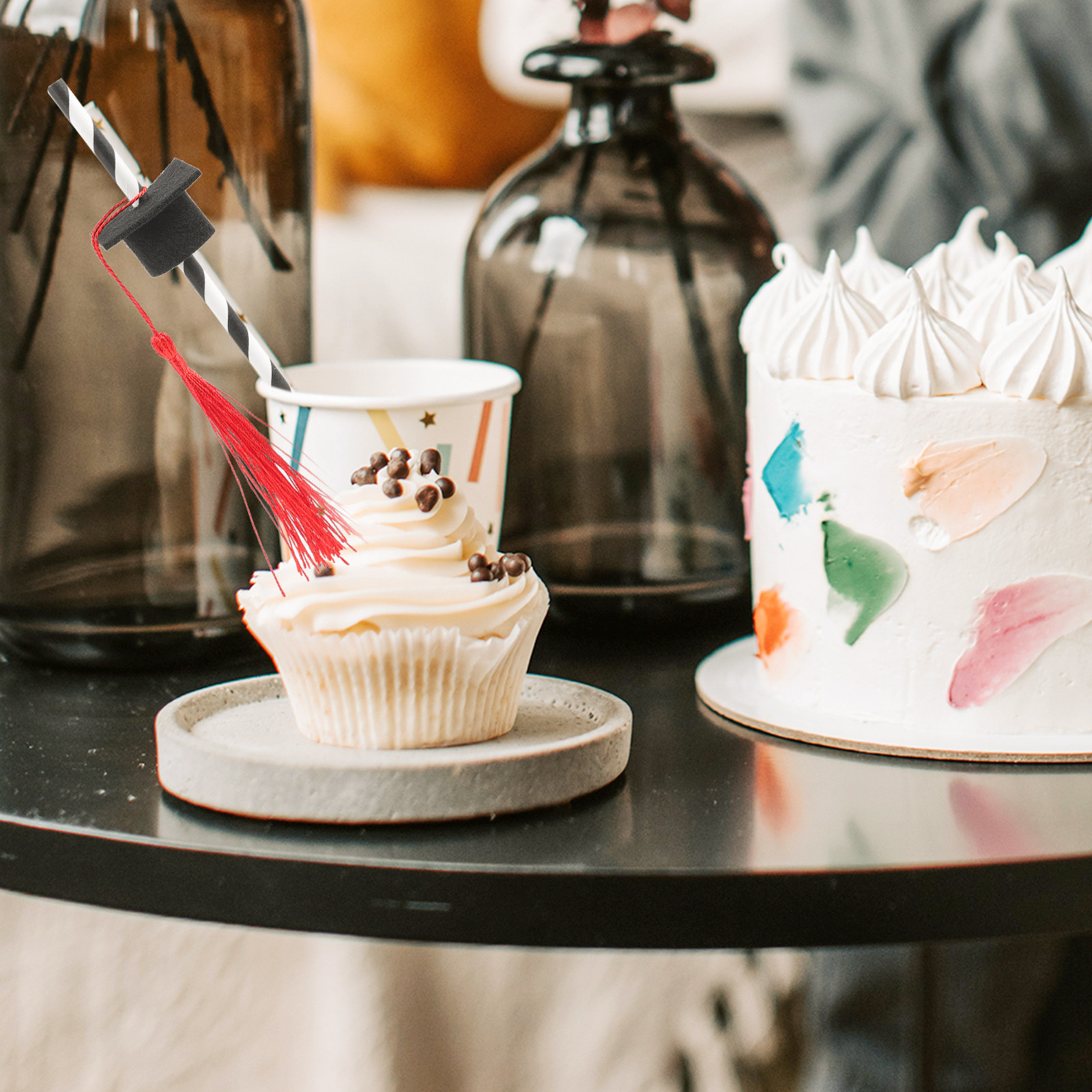 12Pcs Graduation Cap Straws fo - Coffee Tea Festival 评论和价格